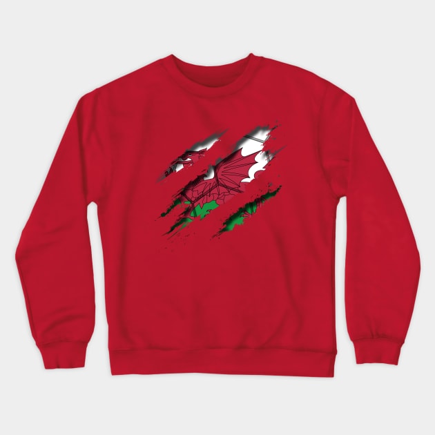 Wales Football Crewneck Sweatshirt by blackcheetah